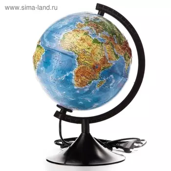Глoбус физико-политический рельефный "Классик", диаметр 210 мм, с подсветкой