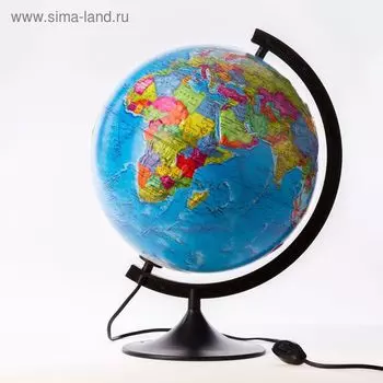 Глобус политический, рельефный «Классик», диаметр 320 мм, с подсветкой