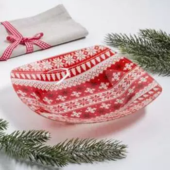 Глубокая тарелка «Новогодний узор», 20 см