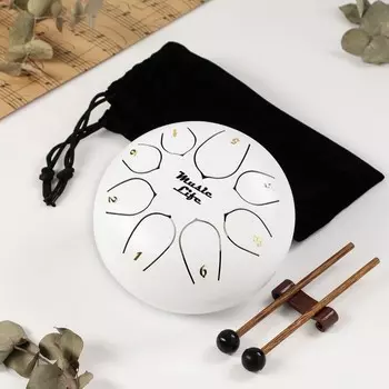 Глюкофон - музыкальный инструмент, белый, 8 лепестков, 159 см