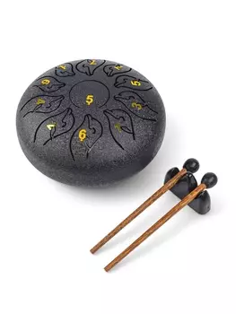 Глюкофон - музыкальный инструмент, дельфин черный, 11 лепестков, 181811 см