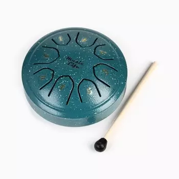 Глюкофон - музыкальный инструмент, Music Life, зелёный, 11.4 см, 8 лепестков