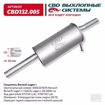 Глушитель Renault Logan I, 6001547676