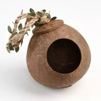 Гнездо для птиц из кокоса, d - 6 x 11 см