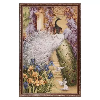 Гобеленовая картина "Павлиний дуэт" 50*80 см