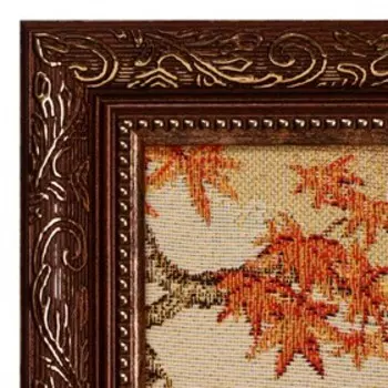 Гобеленовая картина "Павлины охра" 40*75 см рамка микс