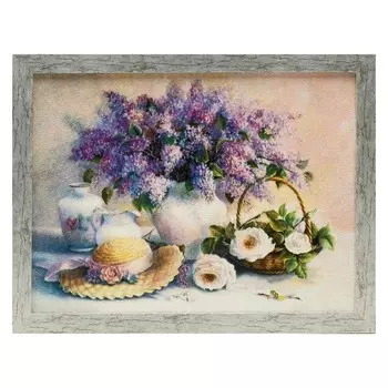 Гобеленовая картина "Сирень" 34*44 см рамка МИКС