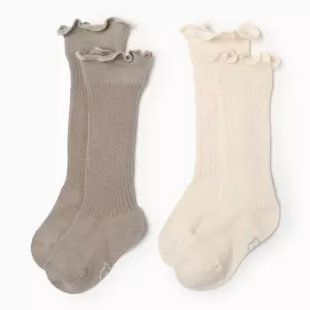 Гольфы детские 2 пары Крошка Я BASIC LINE, 8-10 см, бежевый, молочный