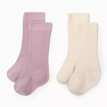 Гольфы детские 2 пары Крошка Я BASIC LINE, 10-12 см, розовый, молочный
