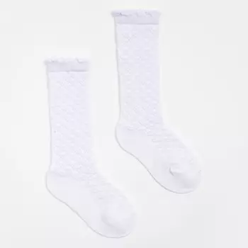 Гольфы детские, цвет белый, размер 16-18 см