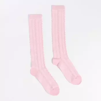 Гольфы детские "Косичка", цвет розовый, размер 22-24