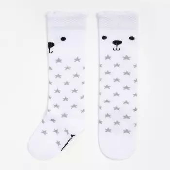 Гольфы детские Крошка Я "Мишка" 14-16 см, белый