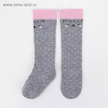 Гольфы Крошка Я «Котик» 12-14 см, цвет серый