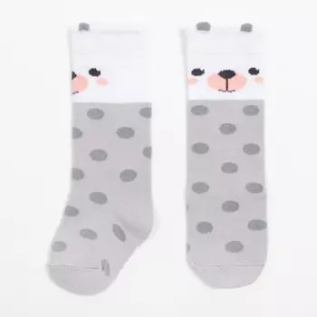 Гольфы Крошка Я «Медведь» 8-10 см, цвет серый