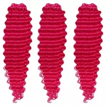 ГОЛЛИВУД Афролоконы, 60 см, 270 гр, цвет малиновый/фуксия HKBТ227С/8D (Катрин)