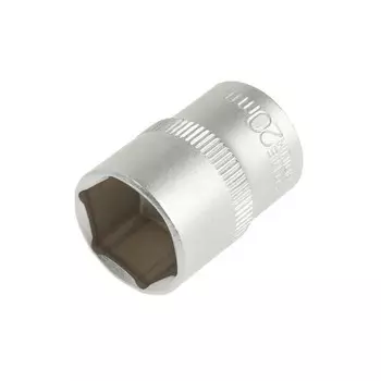 Головка торцевая шестигранная ТУНДРА, под квадрат 1/2", 20 мм, CrV