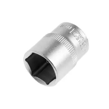 Головка торцевая шестигранная ТУНДРА, под квадрат 1/2", 21 мм, CrV