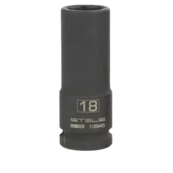 Головка ударная Stels 13945, 18 мм, 1/2", CrMo, шестигранная, удлиненная