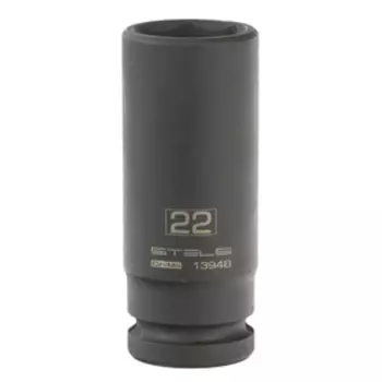 Головка ударная Stels 13948, 22 мм, 1/2", CrMo, шестигранная, удлиненная