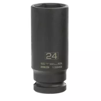 Головка ударная Stels 13949, 24 мм, 1/2", CrMo, шестигранная, удлиненная