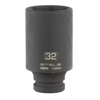 Головка ударная Stels 13952, 32 мм, 1/2", CrMo, шестигранная, удлиненная