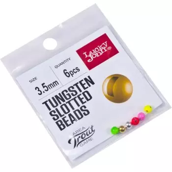 Головки Lucky John AreaTroutGame вольфрам 03.5мм 6шт(Gold,Silver,Yellow,Pink,Red,Green)