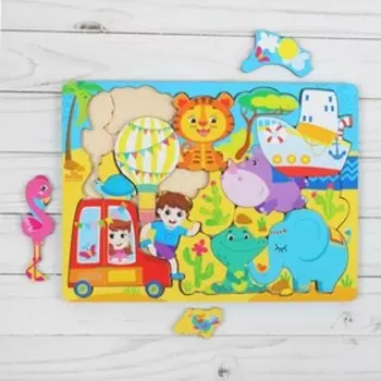 Рамка - вкладыш «Джунгли зовут», 19 деталей, 20 27 см