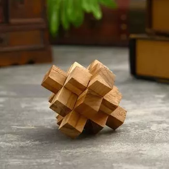 Головоломка из дерева "Крест" 9 частей 10х10х10 см