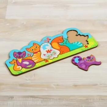 Головоломка рамка - вкладыш «Котики», 7 деталей, 2510 см