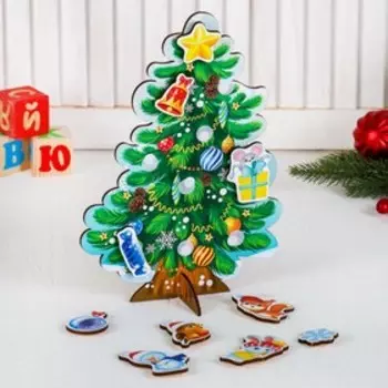 Головоломка новогодняя с липучками «Наряди ёлочку»