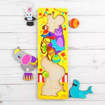 Рамка - вкладыш «Животные в цирке», 11 деталей, 3010 см