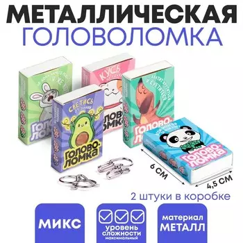 Головоломка металлическая «Прокачай мозги», МИКС