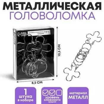 Головоломка металлическая «Раздели на части» №18