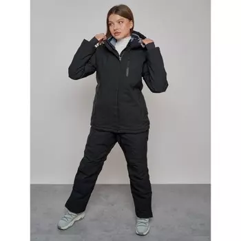 Горнолыжный костюм женский зимний, размер 46, цвет чёрный