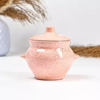 Горшочек для запекания Борисовская керамика «Фламинго», 500 мл, 10,510 см, керамика, розовый