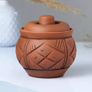 Горшочек для запекания Кунгурская керамика «Молочение», 650 мл, керамика, коричневый