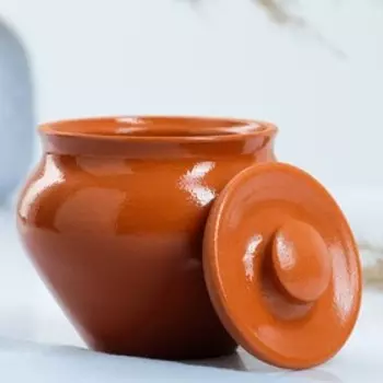 Горшочек под жаркое с крышкой Вятская керамика «Терракота», 500 мл, оранжевый