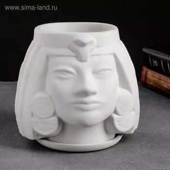 Горшок "Африканка" белое, 16х17см