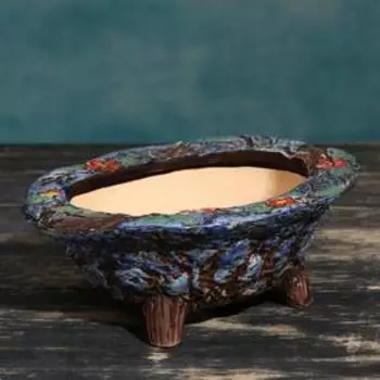 Горшок - бонсайница овальное 14,5*12*6см