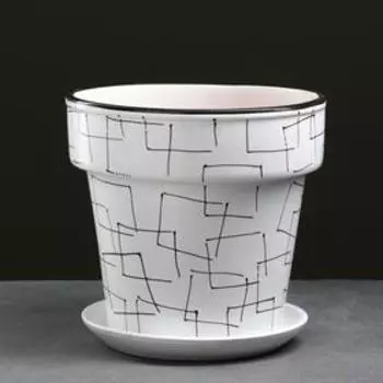 Горшок цветочный Иллюзия белая 7 л