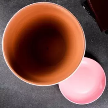 Горшок цветочный с поддоном 12 л, розовый керамика, (М)