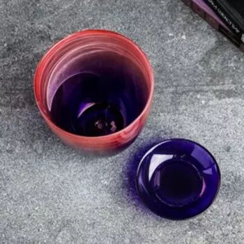 Горшок цветочный с поддоном №3 "Алеб" розово-фиолетовый, 1 л