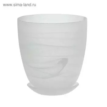 Горшок цветочный с поддоном №4, алебастр, белый матовый, 2 л
