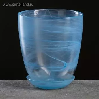 Горшок цветочный с поддоном "Гармония", бирюзовый 1 л