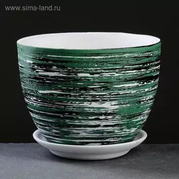 Горшок цветочный ТЕХНО зеленый 2,2 л