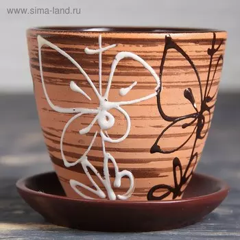 Горшок цветочный Витраж 0,4л с подставкой