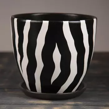 Горшок цветочный "Зебра" № 2 Высокий овал, 0,5 л