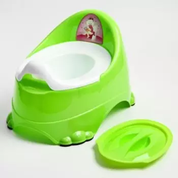 Горшок детский антискользящий «Бэйби-Комфорт» с крышкой, съёмная чаша, салатовый
