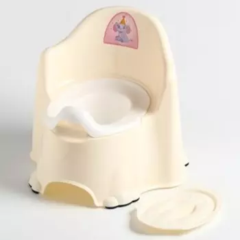 Горшок детский антискользящий «Комфорт» с крышкой, съёмная чаша, кремовый