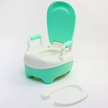 Горшок детский «Бегемотик», цвет белый/зеленый